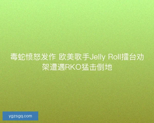 毒蛇愤怒发作 欧美歌手Jelly Roll擂台劝架遭遇RKO猛击倒地