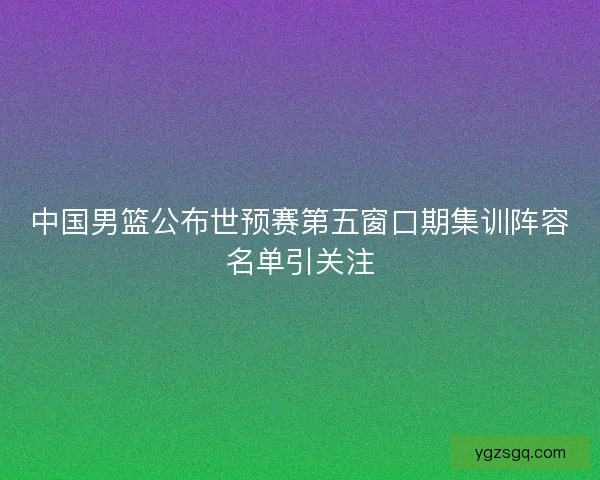 中国男篮公布世预赛第五窗口期集训阵容名单引关注